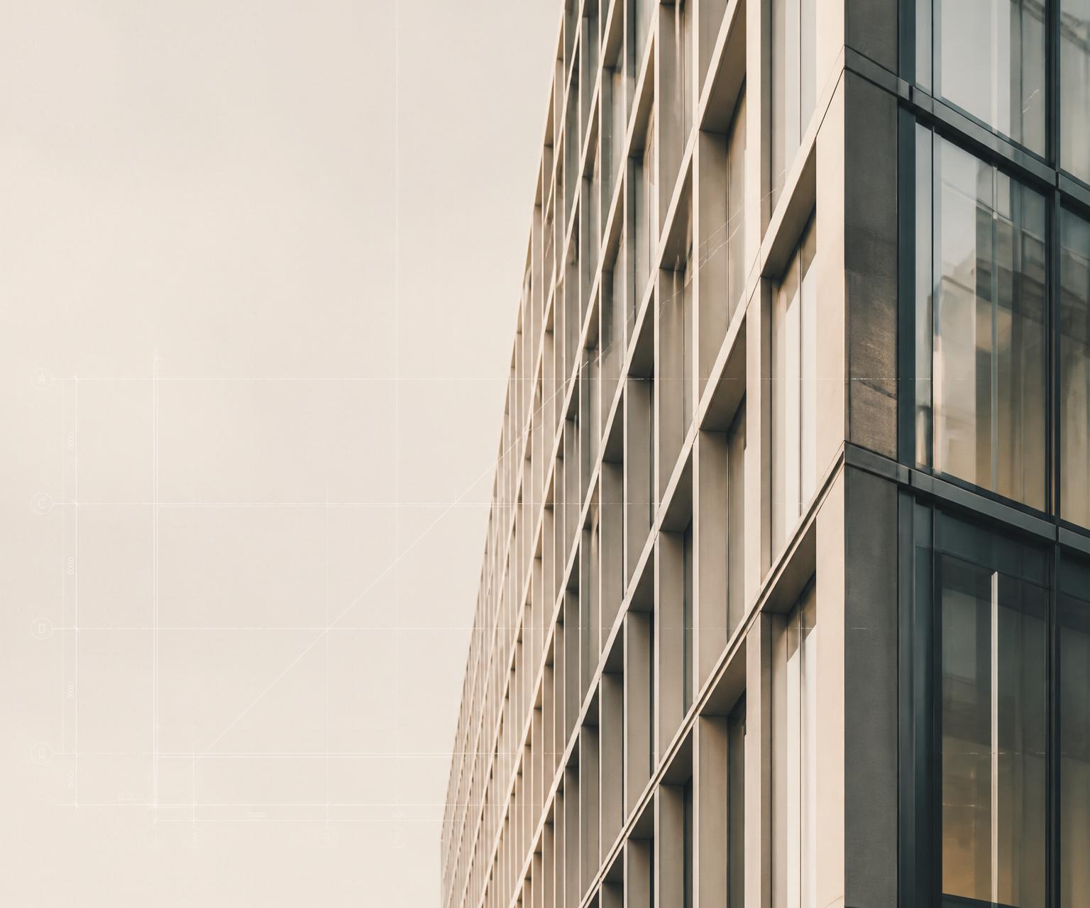 Architectural facade of a modern commercial building