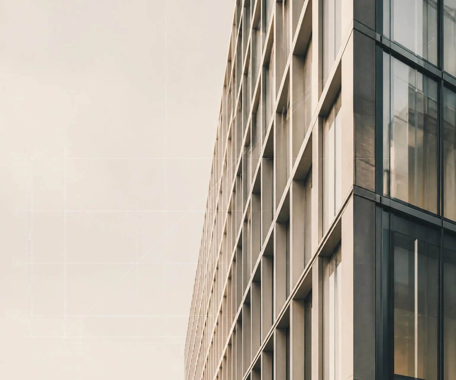 Architectural facade of a modern commercial building